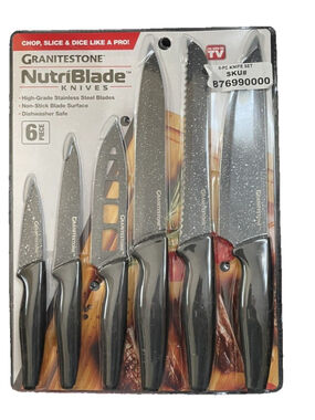 Granitestone NutriBlade Knives 6 Piece Set Non Stick Blade Dishwasher Safe